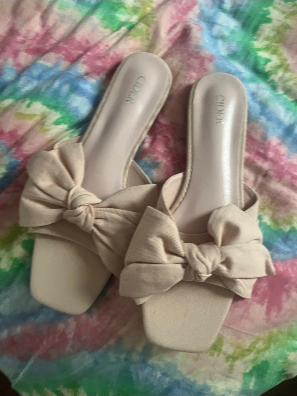 Cider fabric bow sandal Light pink size 41 coquette cottage core cute wedding